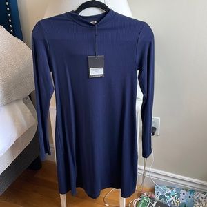NWT Reformation Ribbed Zola Navy Dress